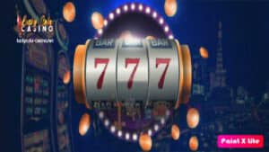 Ang larawan ay laro sa slot machine "777"